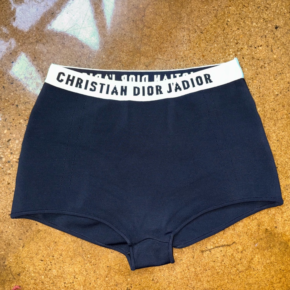 Size S authentic logo waistband Christian Dior hot shorts bikini *BOTTOMS ONLY*